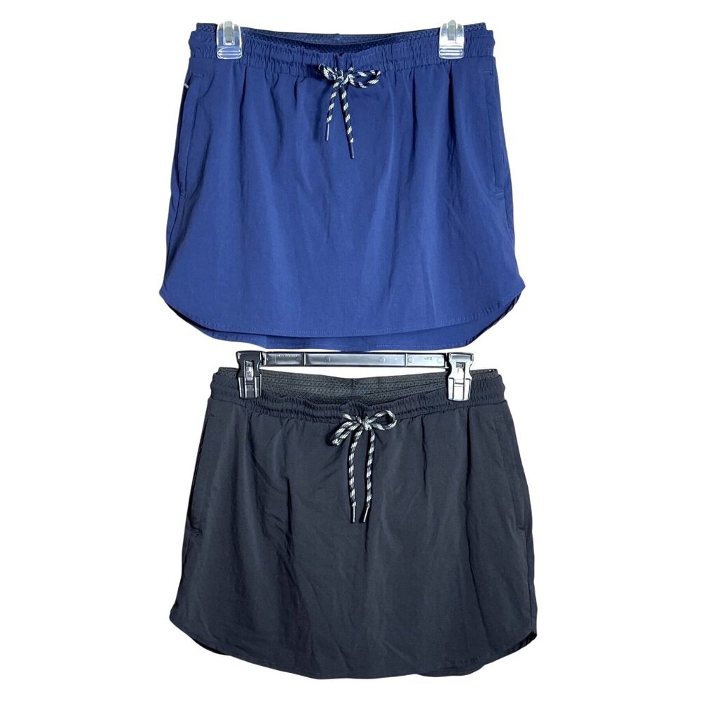 Skorts Bundle 2 Woven Trek Performance Athleisure Black Navy Sportswear Women M - Picture 1 of 12